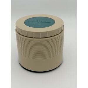 Vintage Thermos Insulated Jar Model 115 Beige Blue Wide Mouth Food Container USA